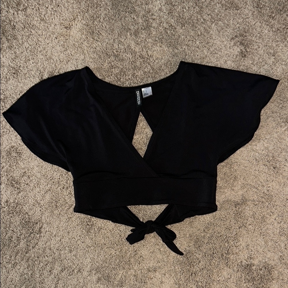 H&M Women’s Black Wrap Top